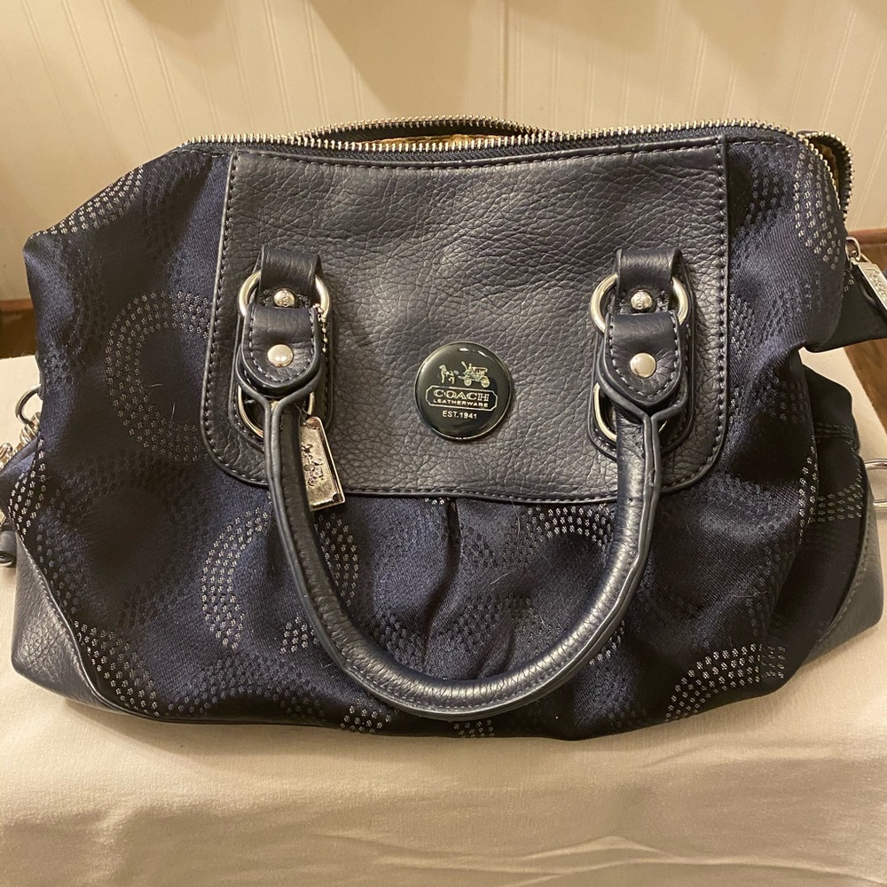 Navy Blue Coach Purse